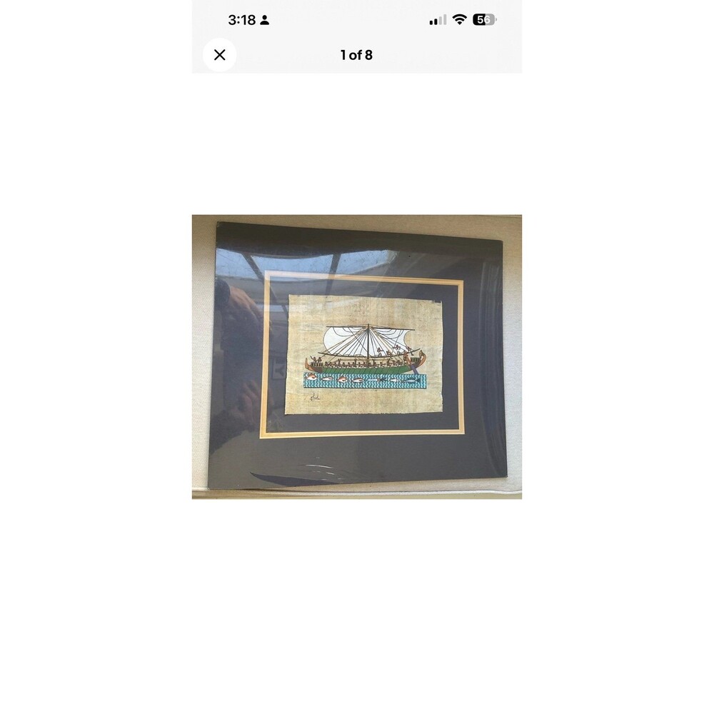 Egyptian Sailors from the Temple of Queen Hatshepsut On Nile Khalid Signed